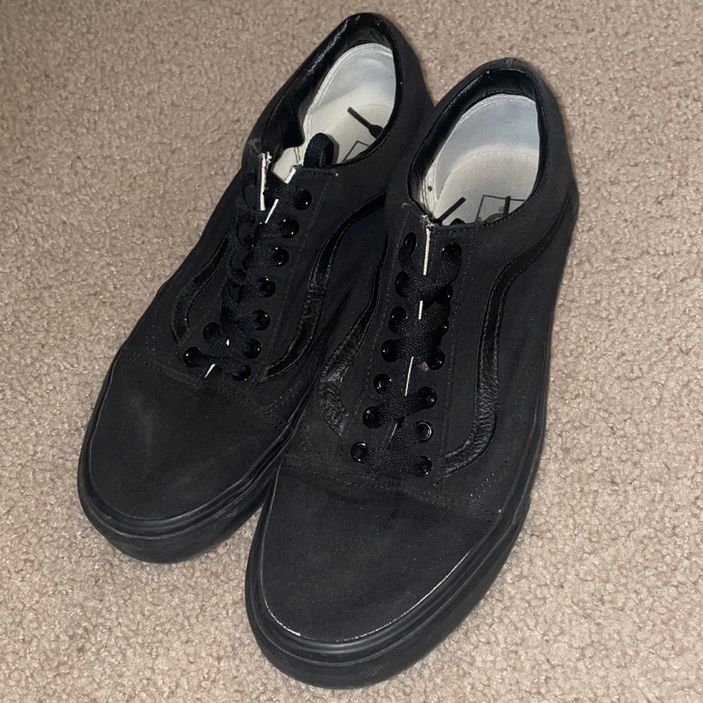 Triple black Vans. Men’s size 10.5. Worn less than 5 times.